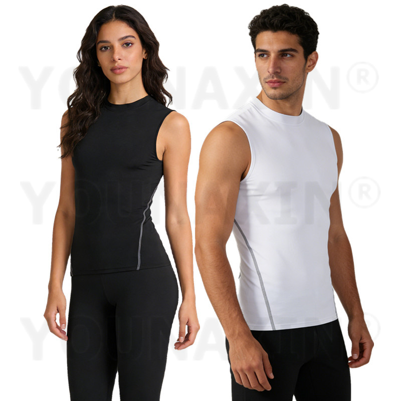 Base Layer Top - YOUNAXIN Camiseta Regata de Compressão Unissex