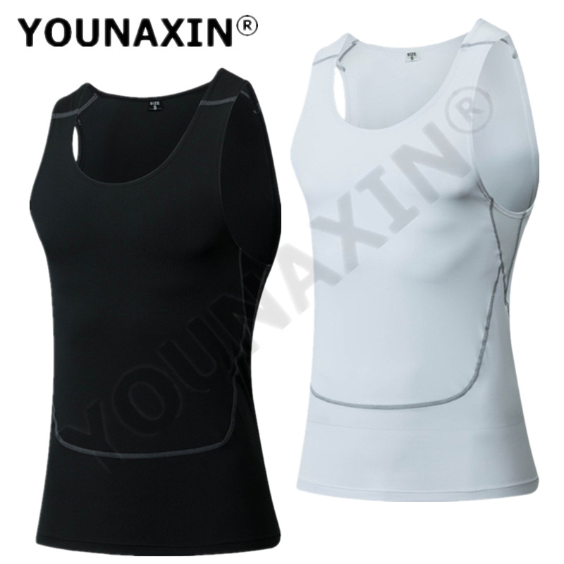 Base Layer Top - Colete magro esportivo preto masculino, tanque