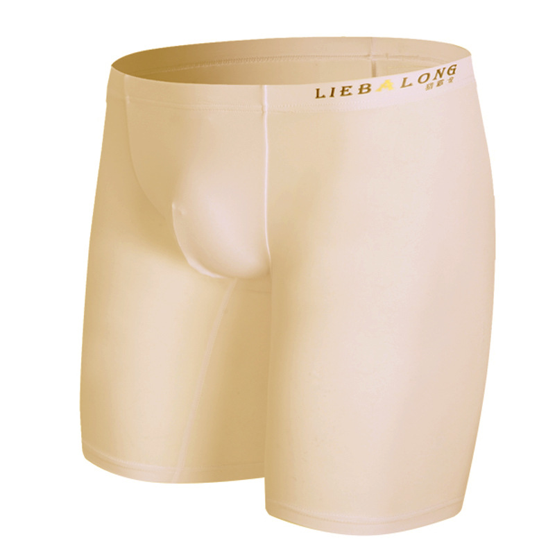 Long Leg Trunk Men - Roupa interior respirável masculina de seda