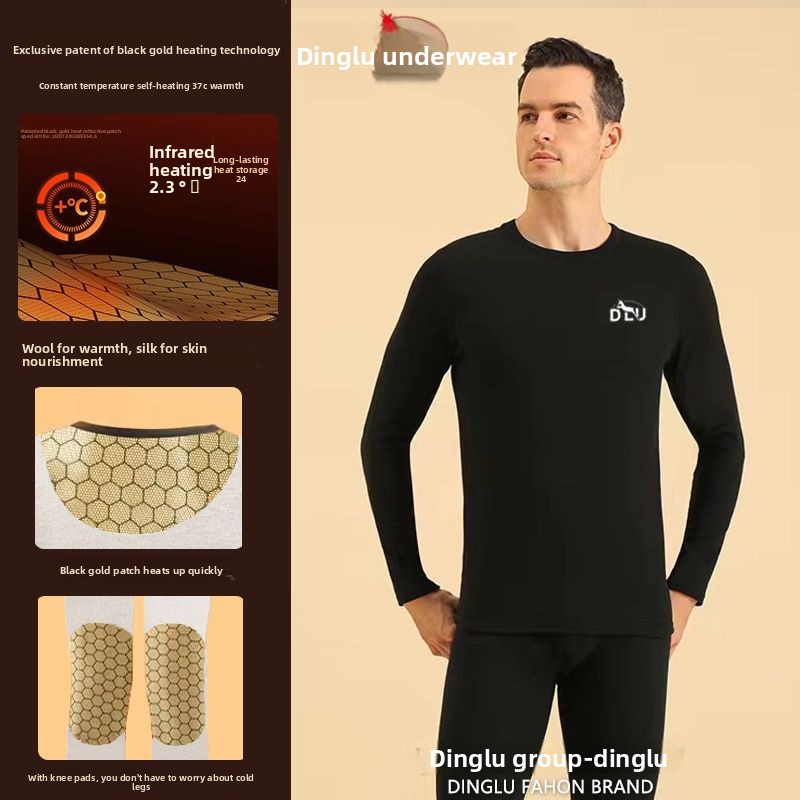 Thermal Long John - Cervos preto ouro grafeno auto-aquecimento roupa