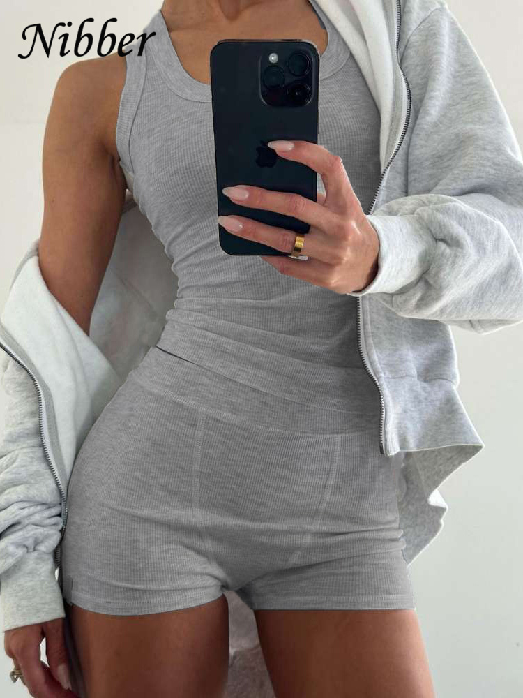 Tank Top Ribbed - Nibber conjunto casual com 2 peças,