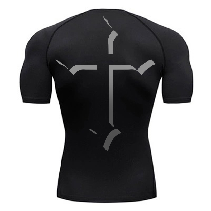 Base Layer Top - Camisa de compressão de impressão cruzada