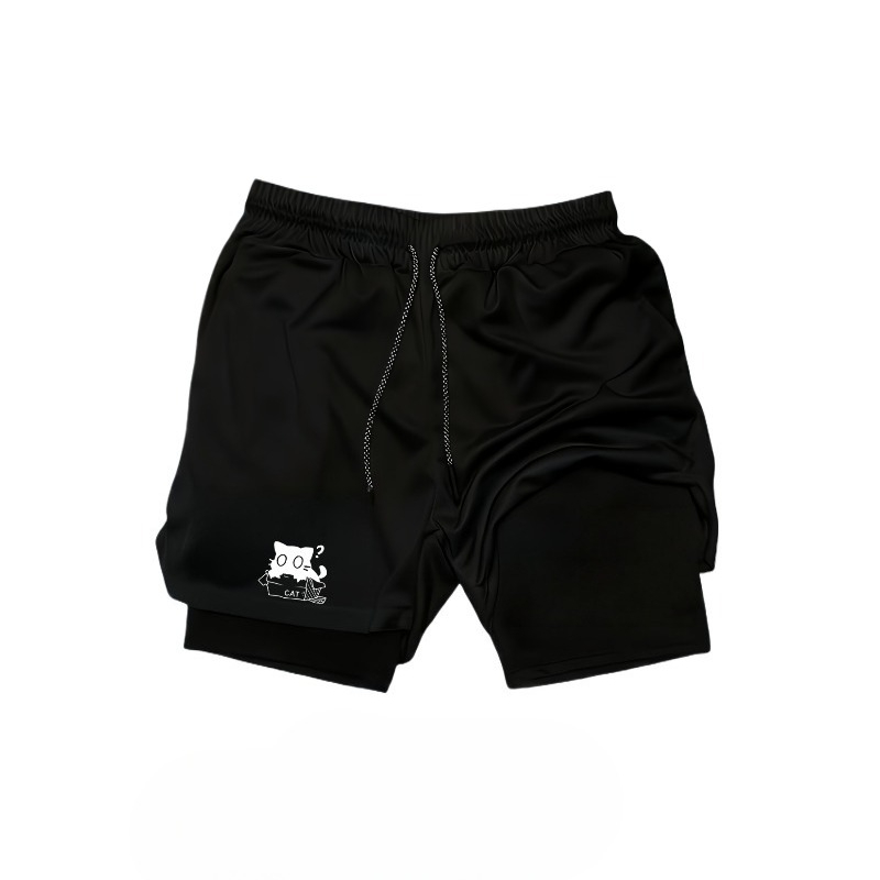 Compression Shorts Athletes - Shorts Esportivos Masculinos 2 em 1