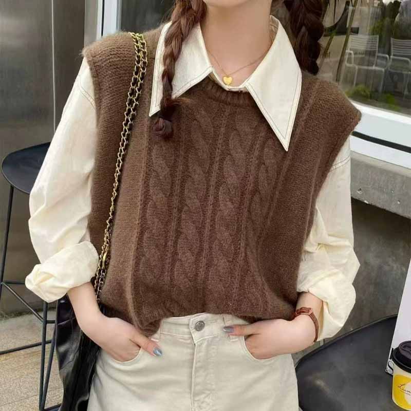 Sleeveless Undershirt - 2025 novo o-pescoço colete de malha