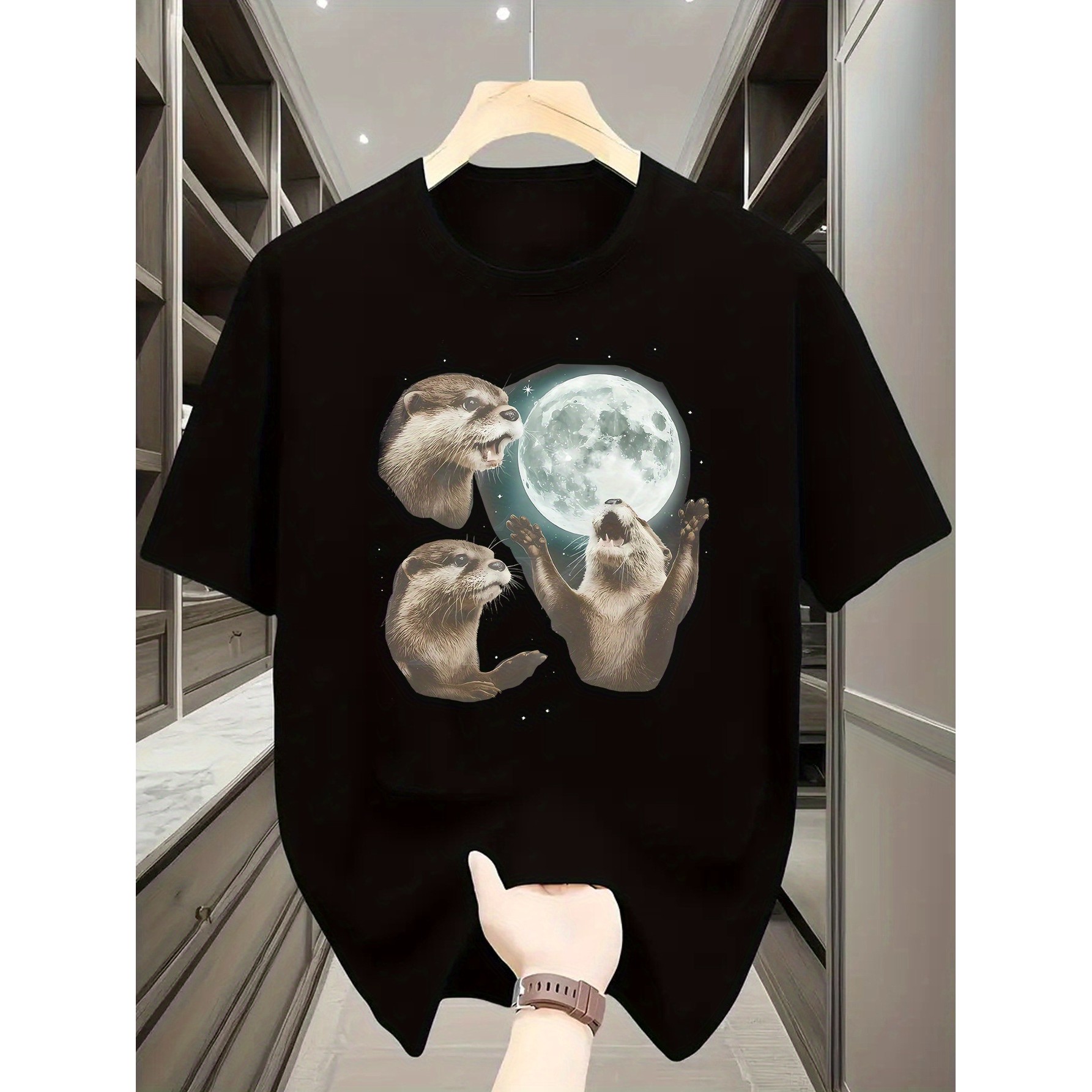 Undershirt Crew Neck - Camiseta gráfica masculina Playful Otters Under