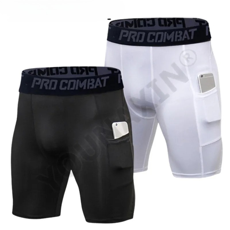 Compression Shorts Athletes - Shorts de Academia Masculinos com Bolsos,