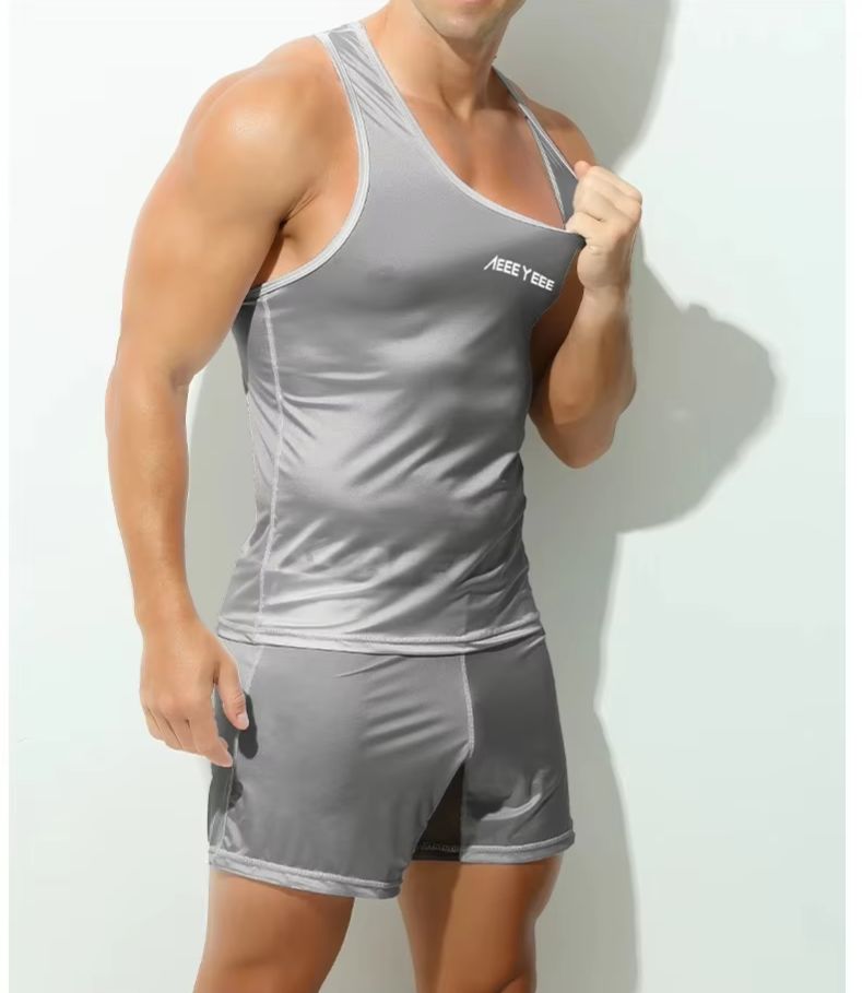 Mesh Sport Boxer - Cueca boxer masculina cinza ultrafina de