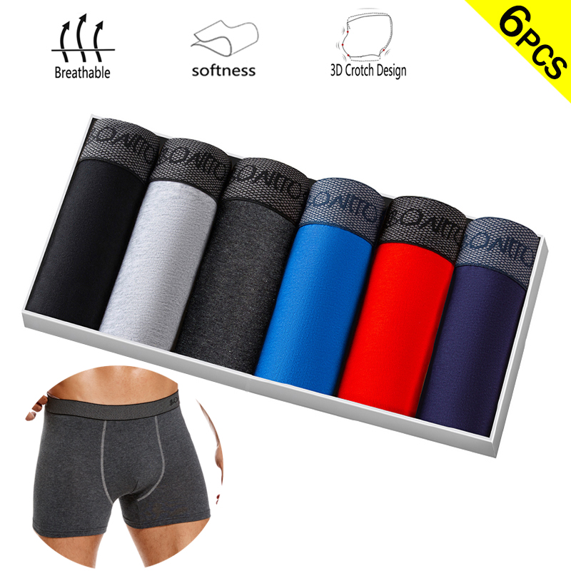 Boxer Brief Pack Cotton - 6 unidades/pacote cuecas boxer cor sólida