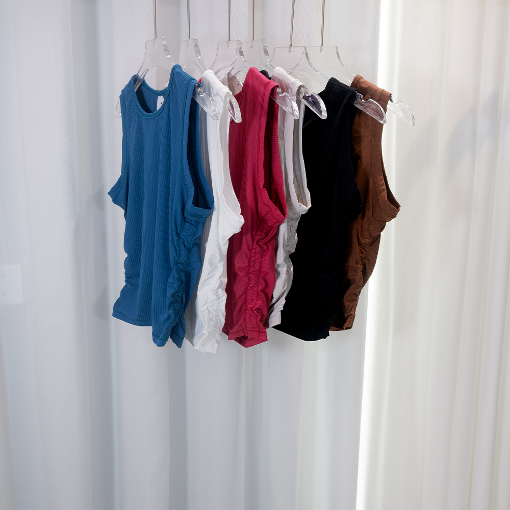 Tank Top Ribbed - Roupa de Yoga de Verão, Top