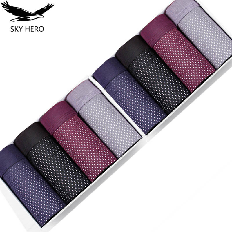 8 pçs/lote roupa interior boxe - Bamboo Fiber Trunk avaliação e preço