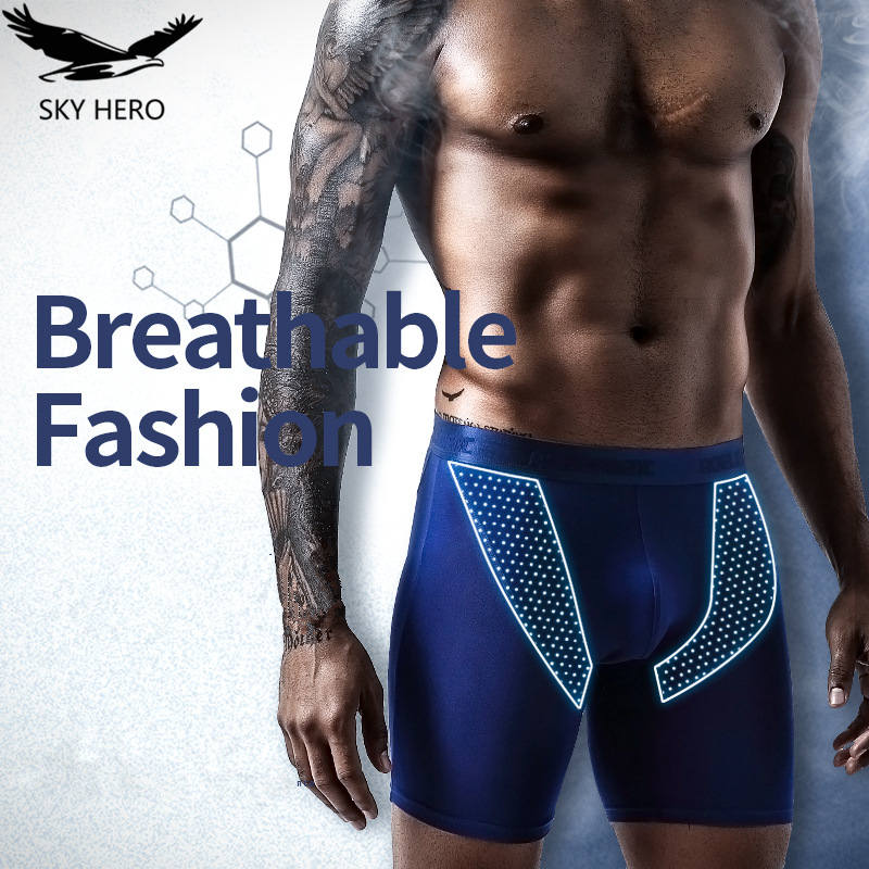 Shorts boxer sexy para homens, - Long Leg Trunk Men avaliação e preço