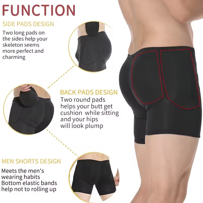 Homens acolchoados hip realçad - Boxer Brief Pack Cotton avaliação e preço