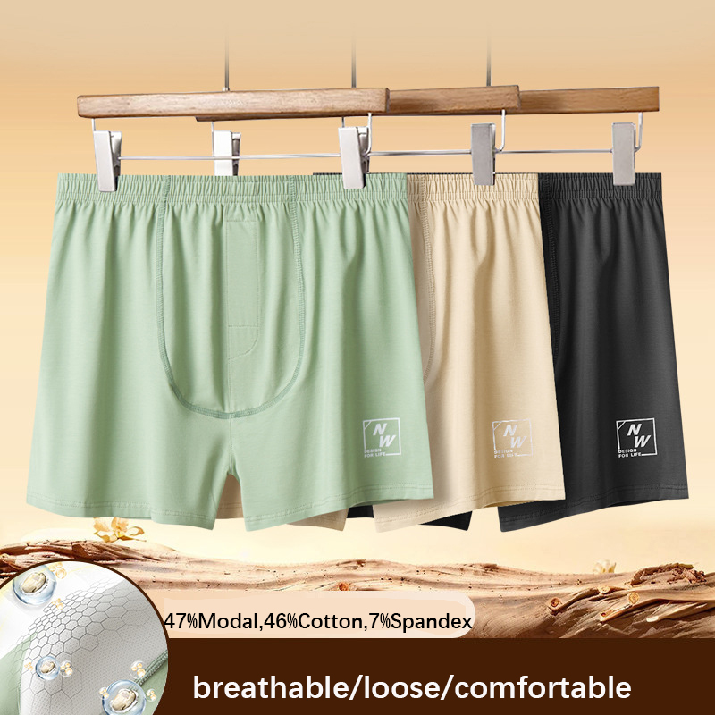 Cor sólida roupa interior masc - Boxer Shorts Modal avaliação e preço
