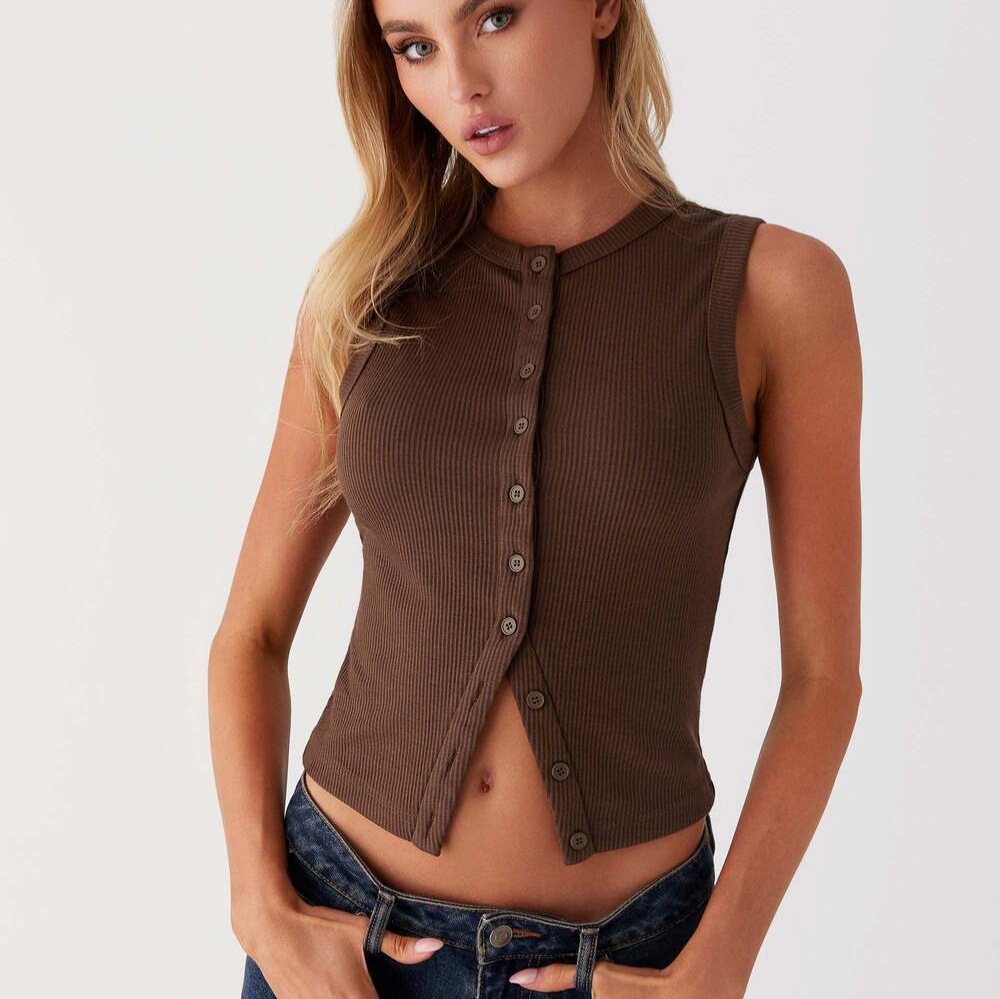 Top Cropped Canelado com Botõe - Tank Top Ribbed avaliação e preço