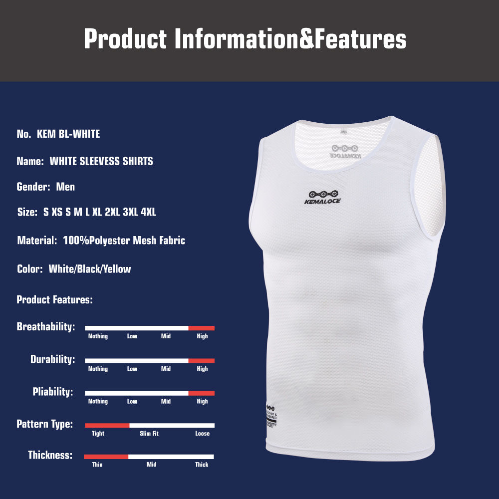 Kemaloce camada base de ciclis - Sleeveless Undershirt avaliação e preço