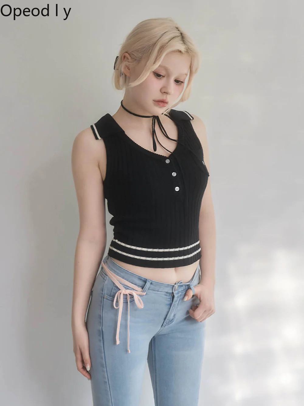 Colete de Tricô Feminino Japon - Suspender Tank Top avaliação e preço