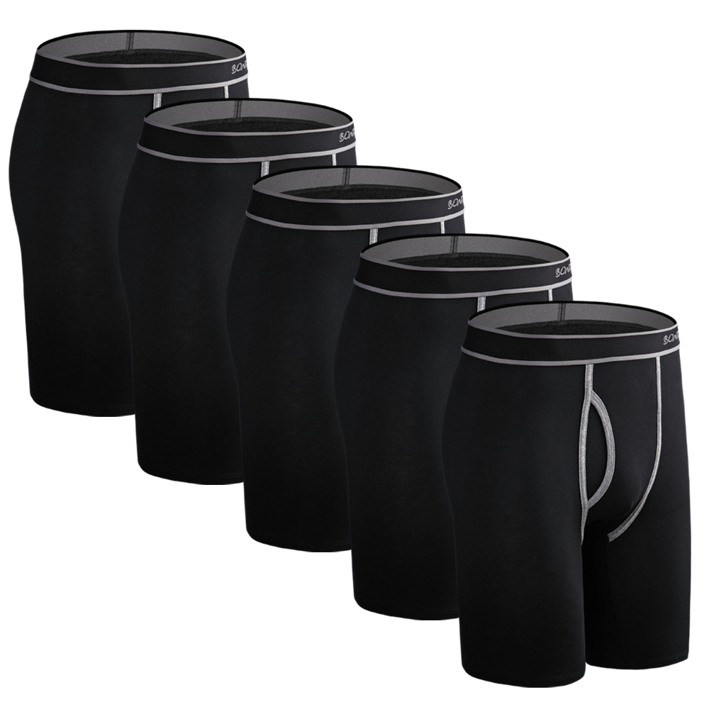 5 pçs longo boxer dos homens b - Boxer Brief Pack Cotton avaliação e preço