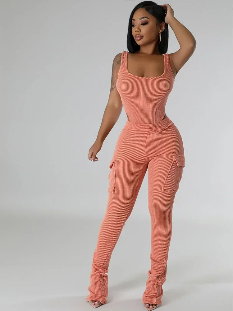 Conjunto de calças de malha co - Tank Top Ribbed avaliação e preço