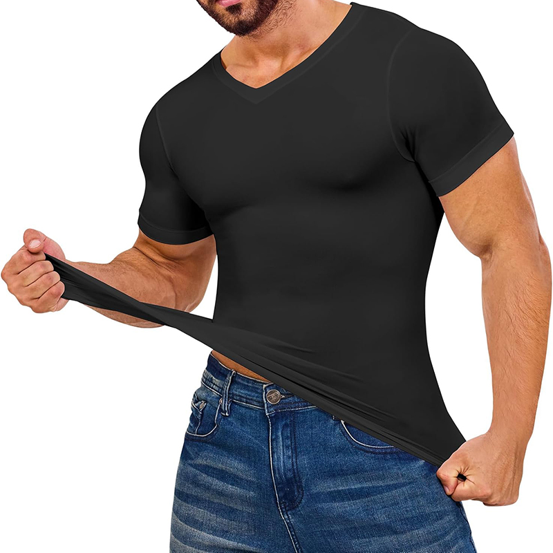 Homens com decote em v camisas - Undershirt Crew Neck avaliação e preço