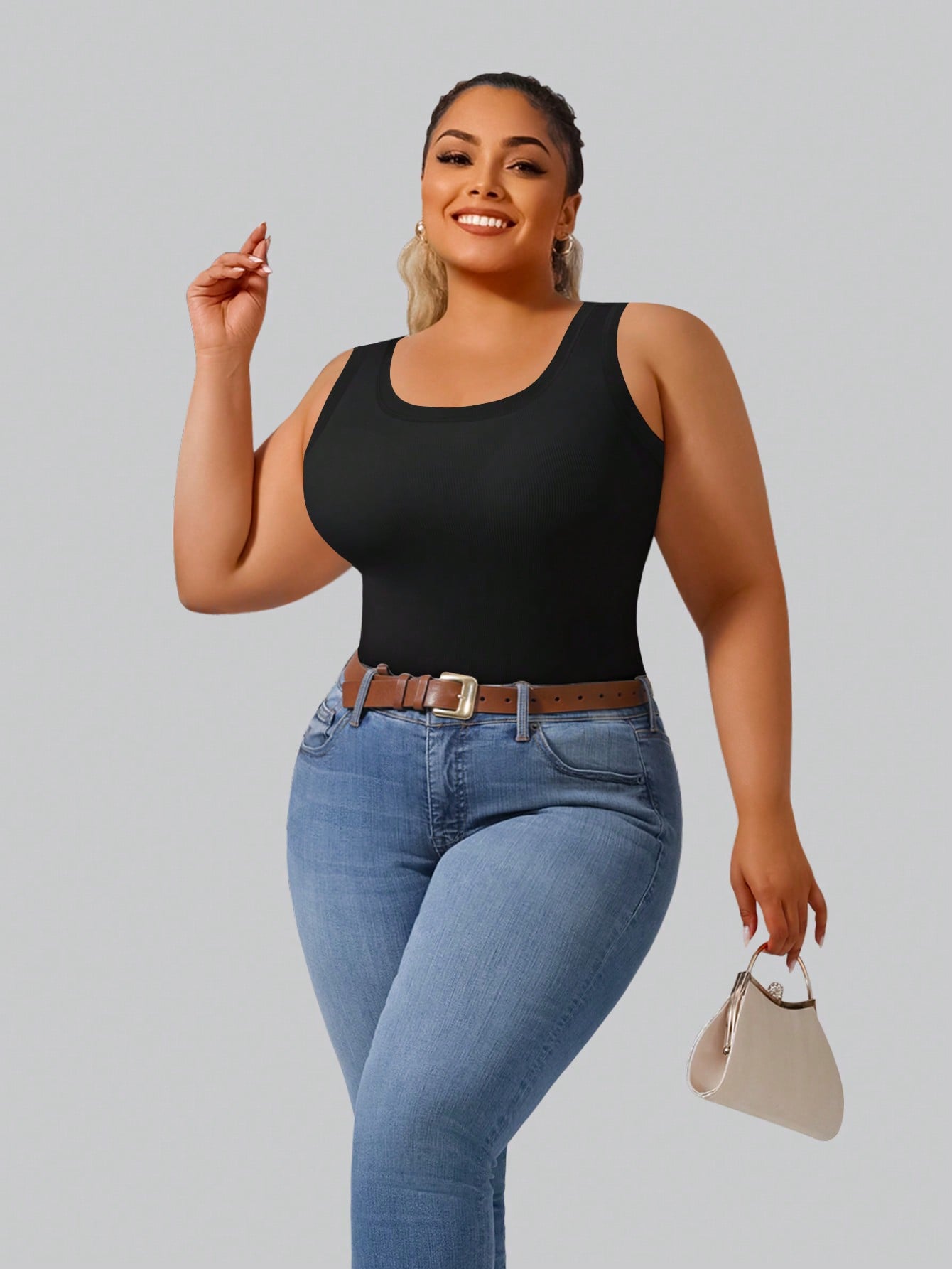 Top Cropped de Malha com Alta  - Tank Top Ribbed avaliação e preço